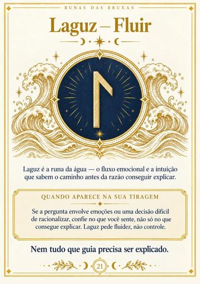 Página do material — runa Laguz — Fluir