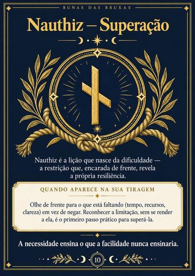 Página do material — runa Nauthiz — Superação